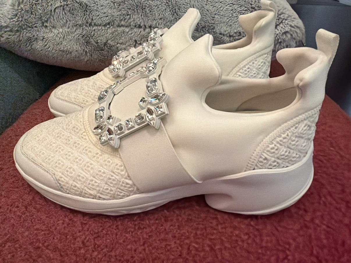 Roger Vivier White Viv Run Sneakers with Buckle - photo 2