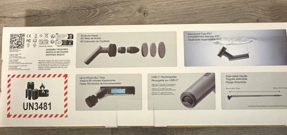HOTO Cordless Spin Scrubber with 6x Brush Heads - photo 2