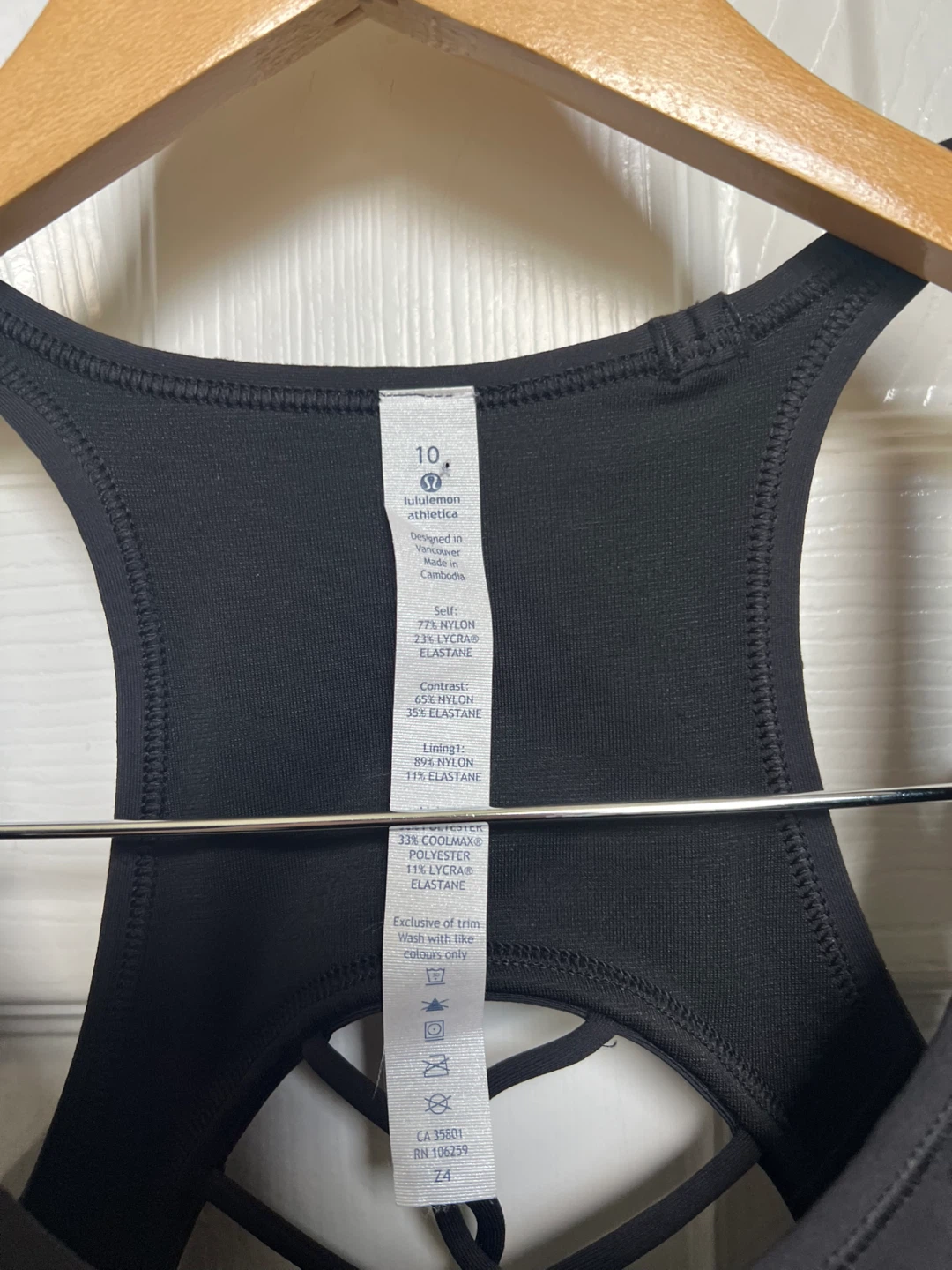 Lululemon Black Sports Bra Size 10 - photo 2