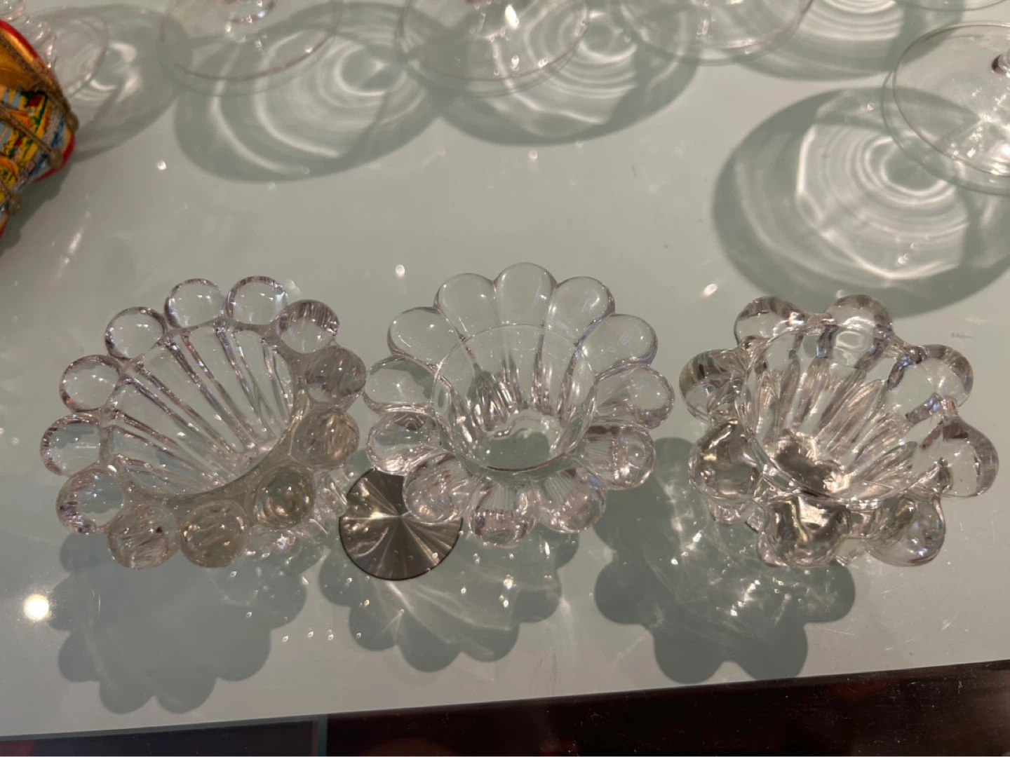 Set of 3 Glass Candle Holders