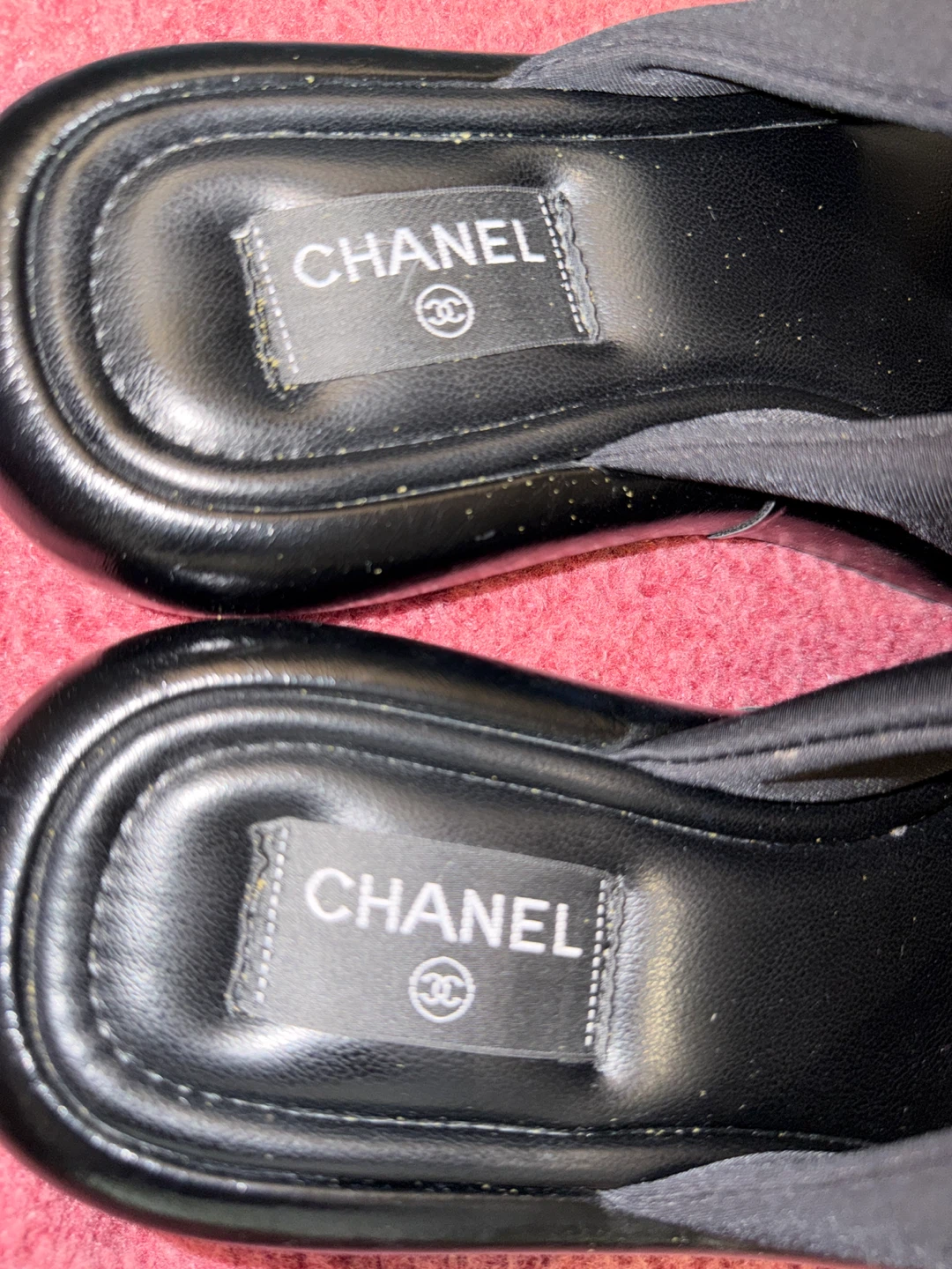 Chanel Black Satin CC Logo Slide Sandals - photo 3