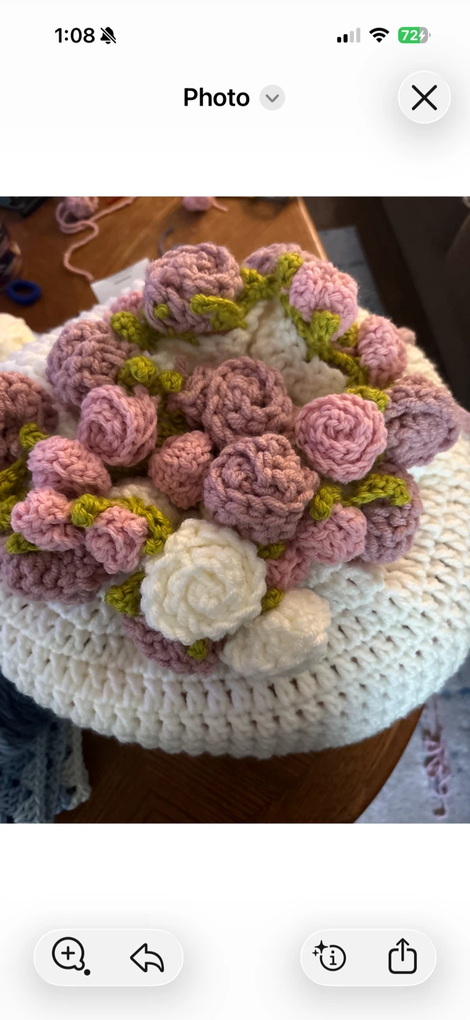 Hand crocheted drawstring pouch! - photo 2