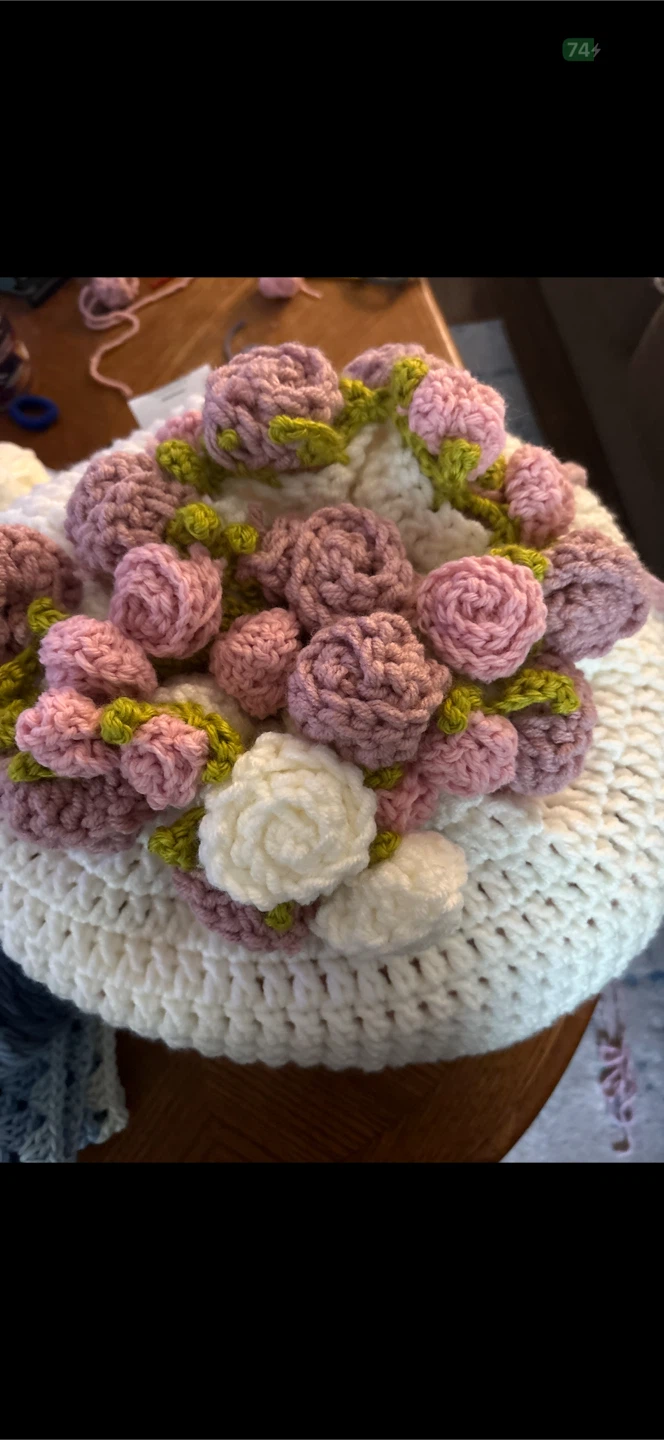 Hand crocheted drawstring pouch! - photo 3