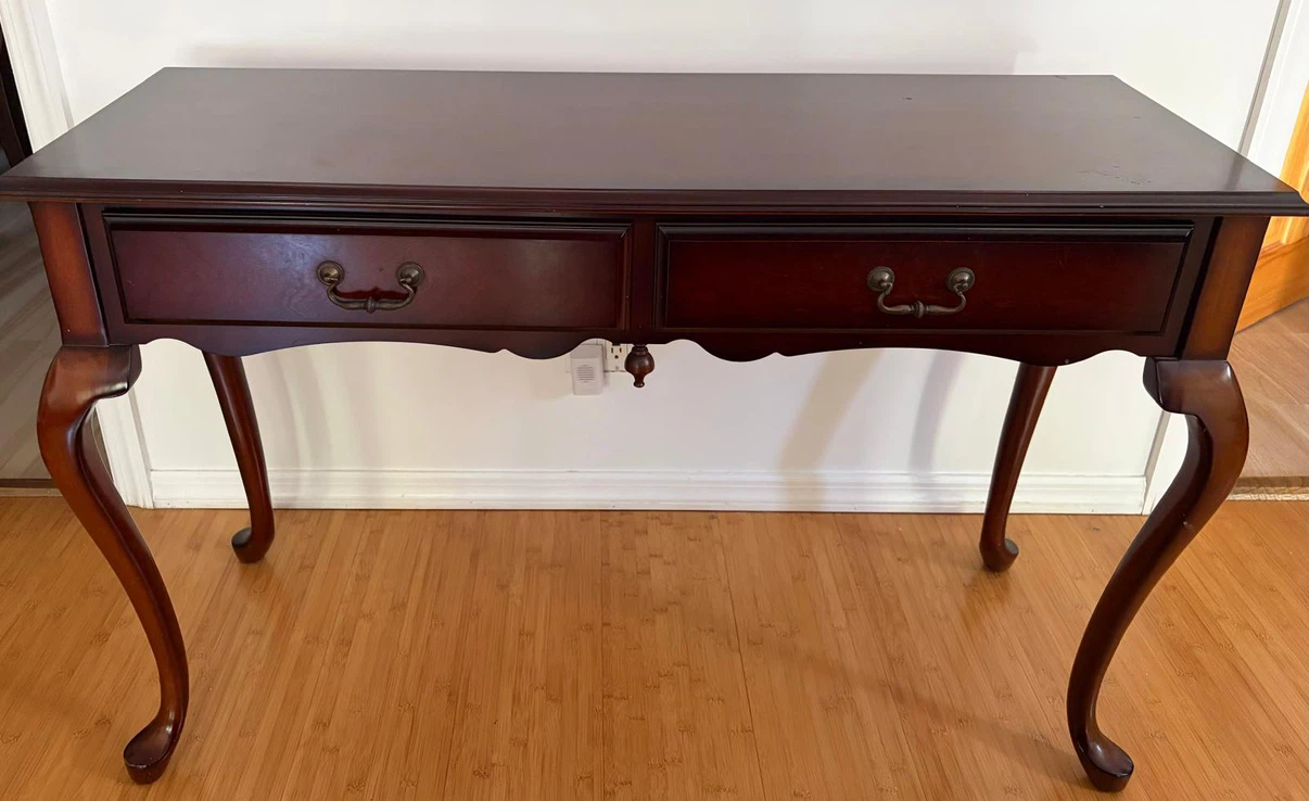 Cherry Wood Console Table with Two Drawers - photo 2