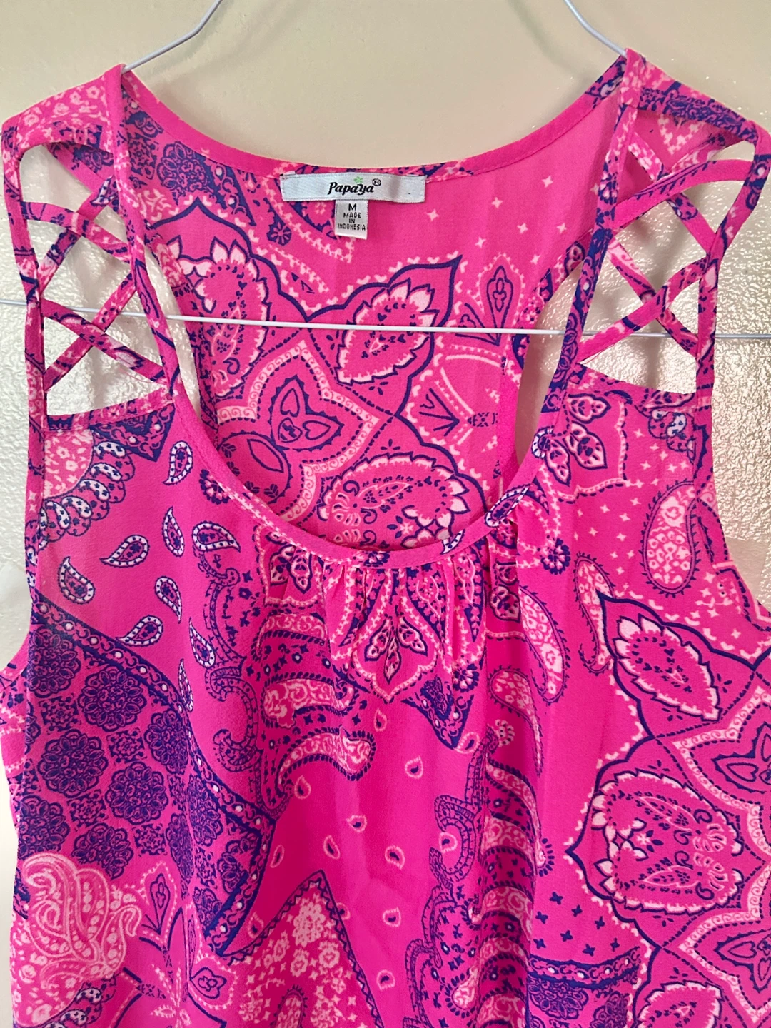 Papaya Pink Paisley Tank Top - Medium - photo 3