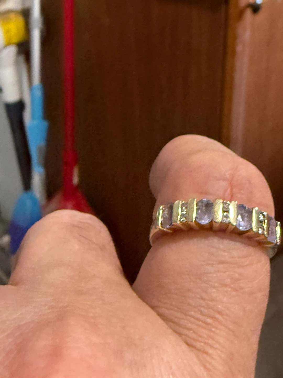 14k Yellow Gold Tanzanite and Diamond Ring