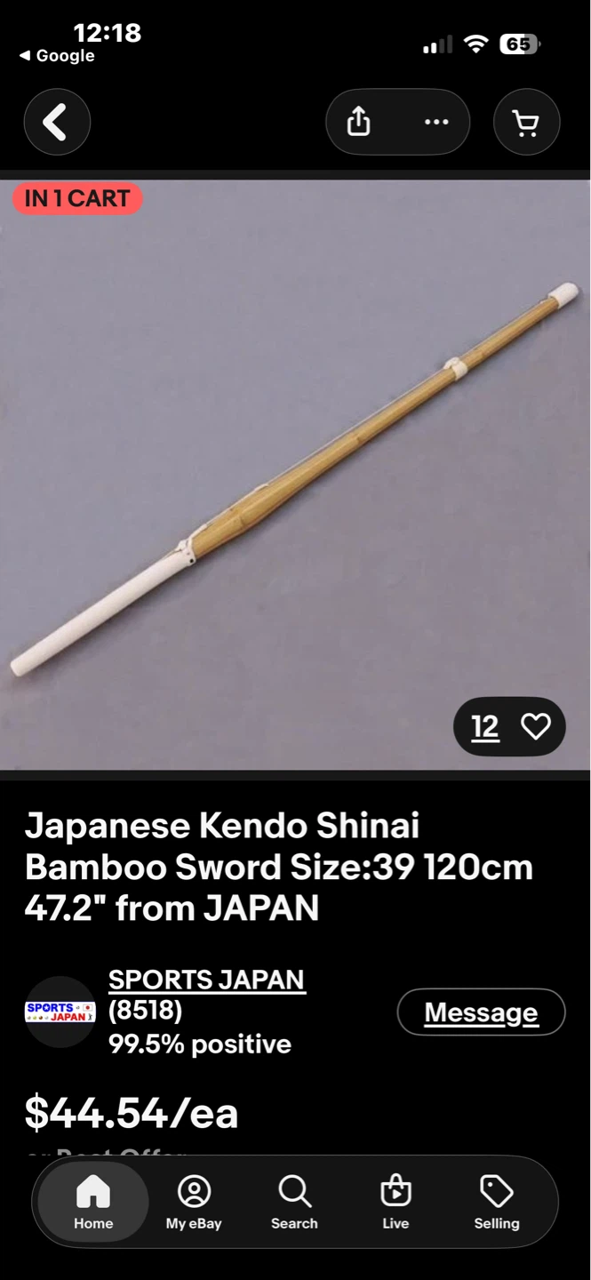 Japanese Kendo Shinai Bamboo Sword 120cm - photo 5