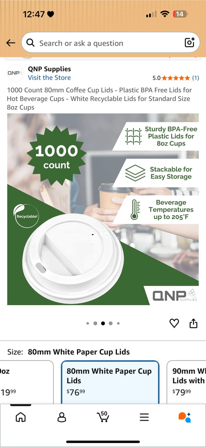QNP Supplies 1000 Count 80mm Coffee Cup Lids - photo 2