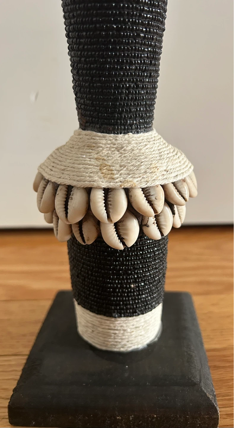 Handmade African Style Figurine with Shells and Beads - photo 5
