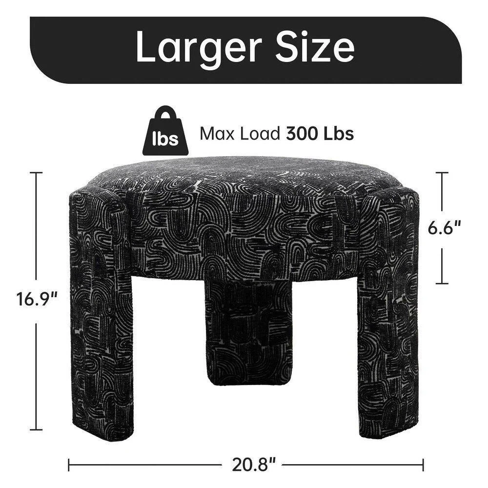 Upholstered Ottoman Stool with Unique Vintage Pattern - photo 2
