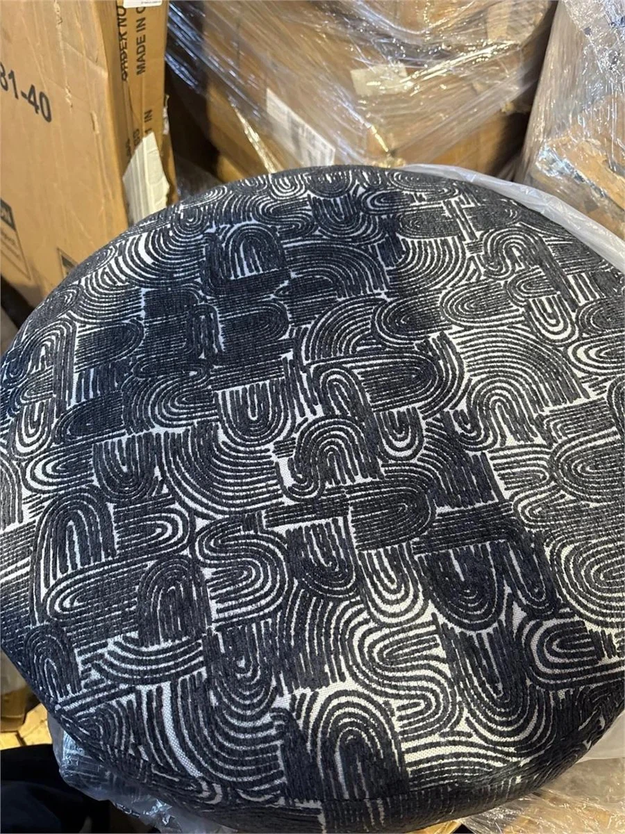 Upholstered Ottoman Stool with Unique Vintage Pattern - photo 5