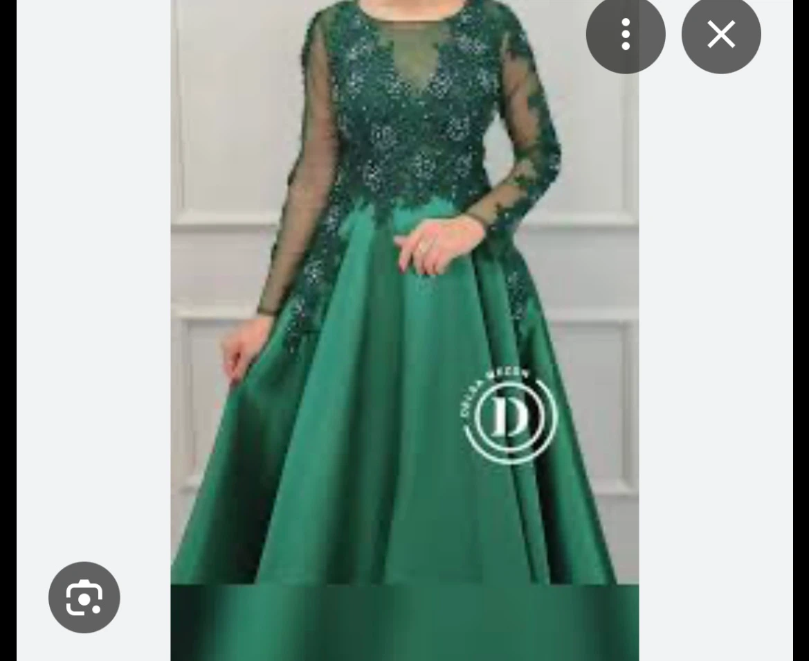 Emerald Green Sequin Lace Evening Gown - photo 2