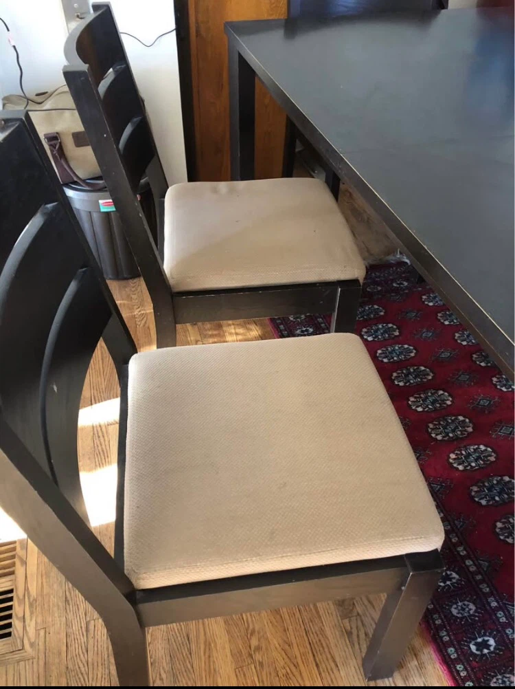 Dark Wood Dining Table and Chairs Set - photo 3