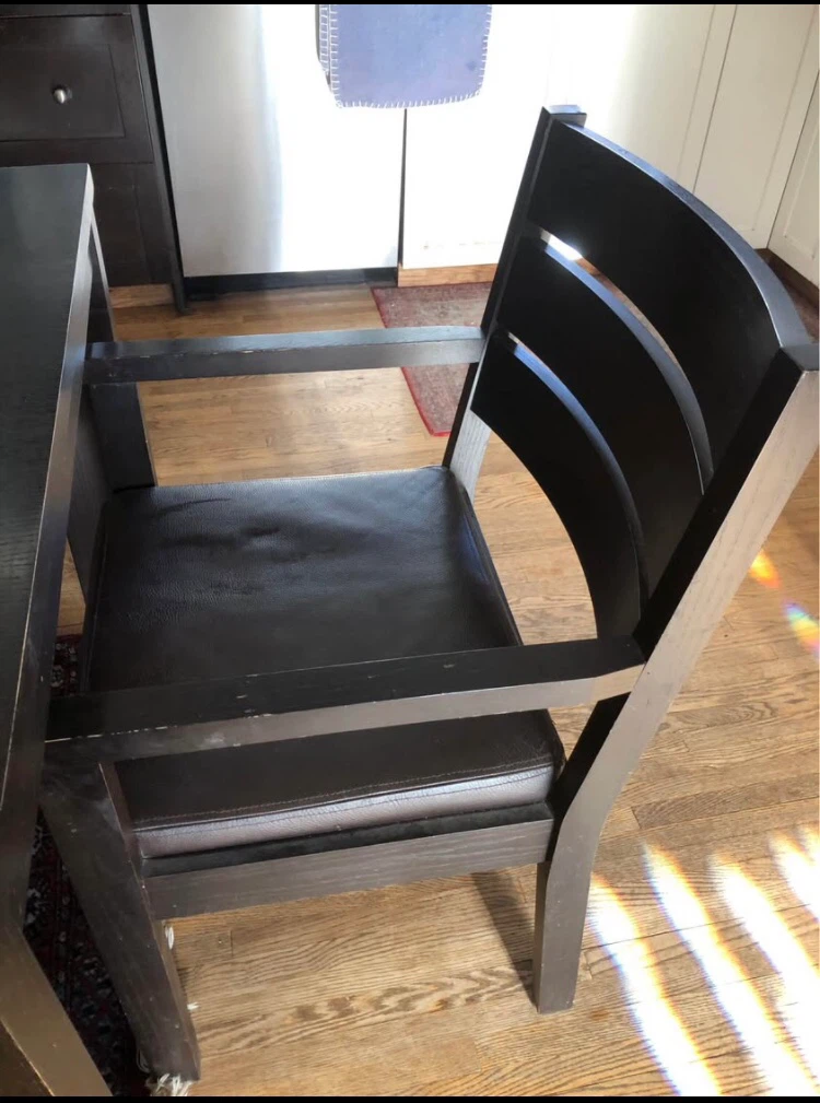 Dark Wood Dining Table and Chairs Set - photo 4