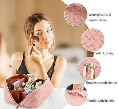Pink Woven Makeup Bag - photo 3