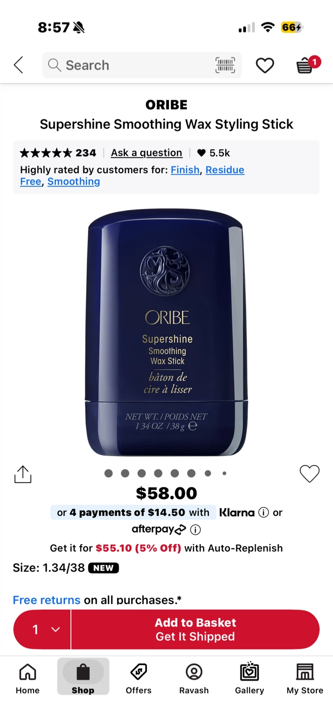 Oribe Supershine Smoothing Wax Stick