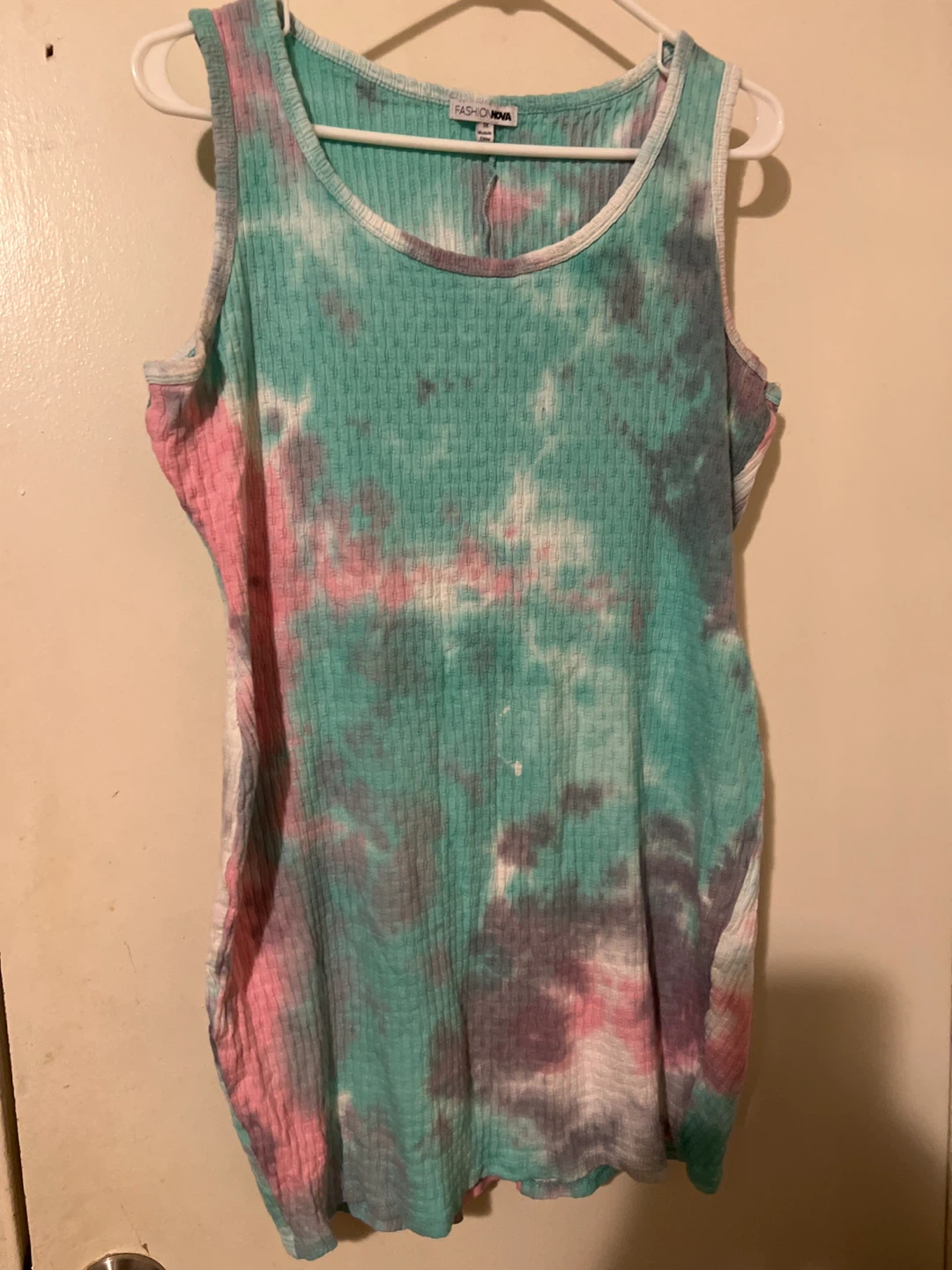 Fashion Nova Tie Dye Ribbed Tank Dress