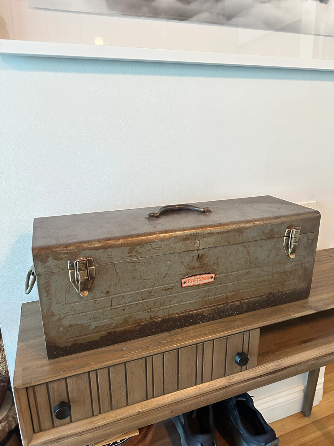 LARGE VINTAGE CRAFTSMEN STEEL TOOL KIT BOX