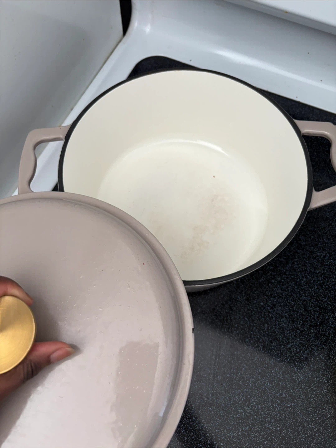 Marmite en fonte émaillée beige - photo 2