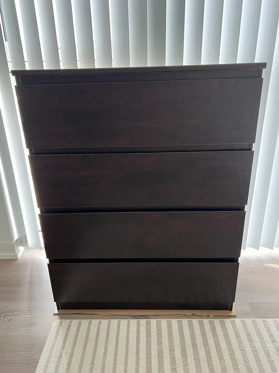 Dark Wood 4-Drawer Dresser