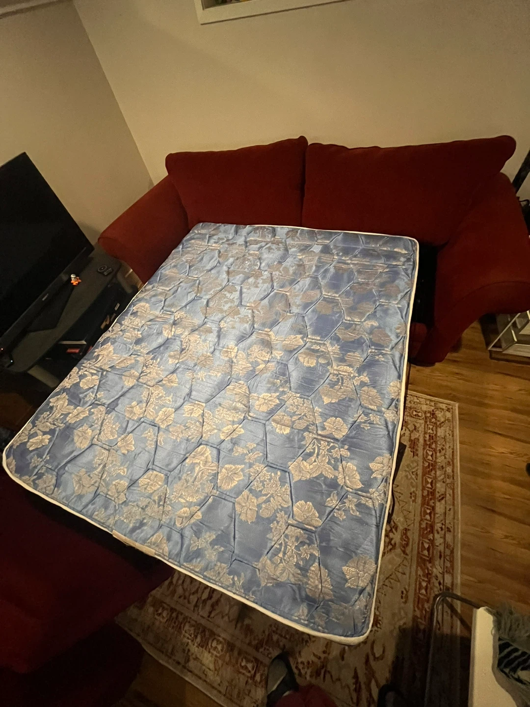 Red Sofa Bed with Mattress - photo 4