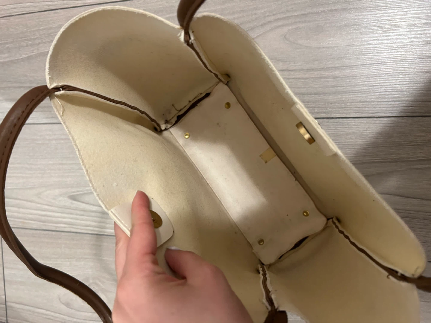 Cream and Brown Tote Bag - photo 3