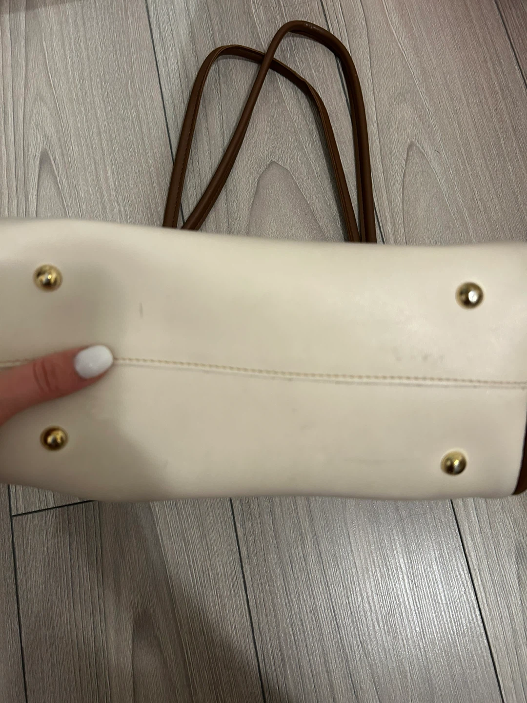 Cream and Brown Tote Bag - photo 2