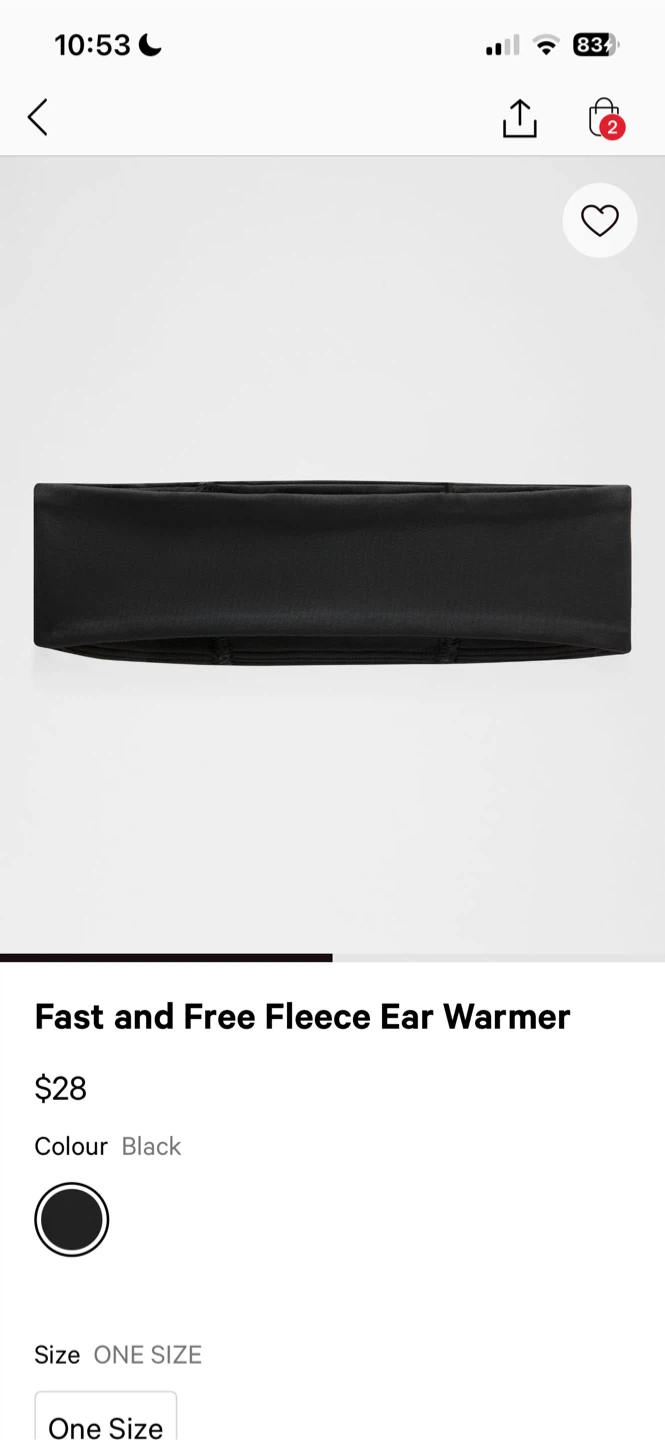 Lululemon Fast and Free Fleece Ear Warmer - Black