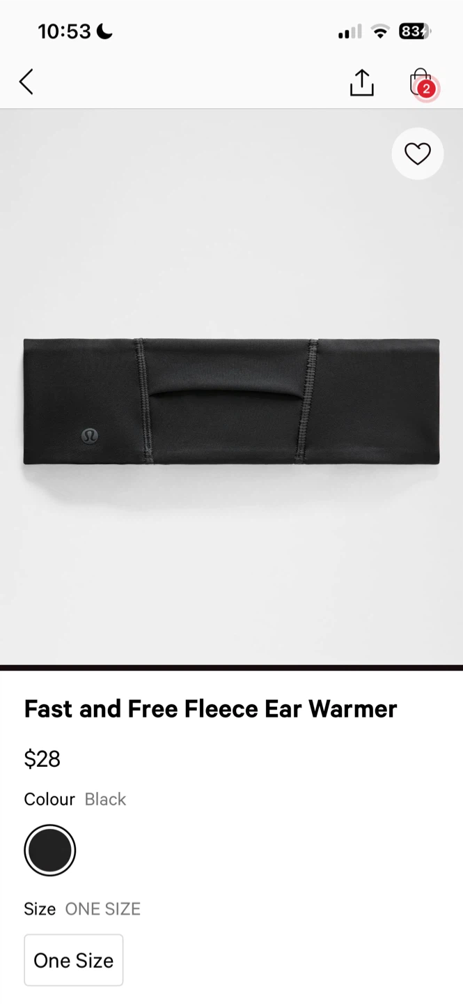 Lululemon Fast and Free Fleece Ear Warmer - Black - photo 2