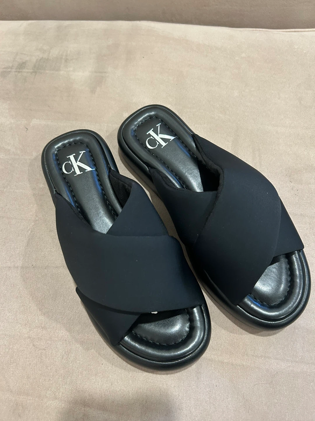Calvin Klein Jeans Black Slide Sandals