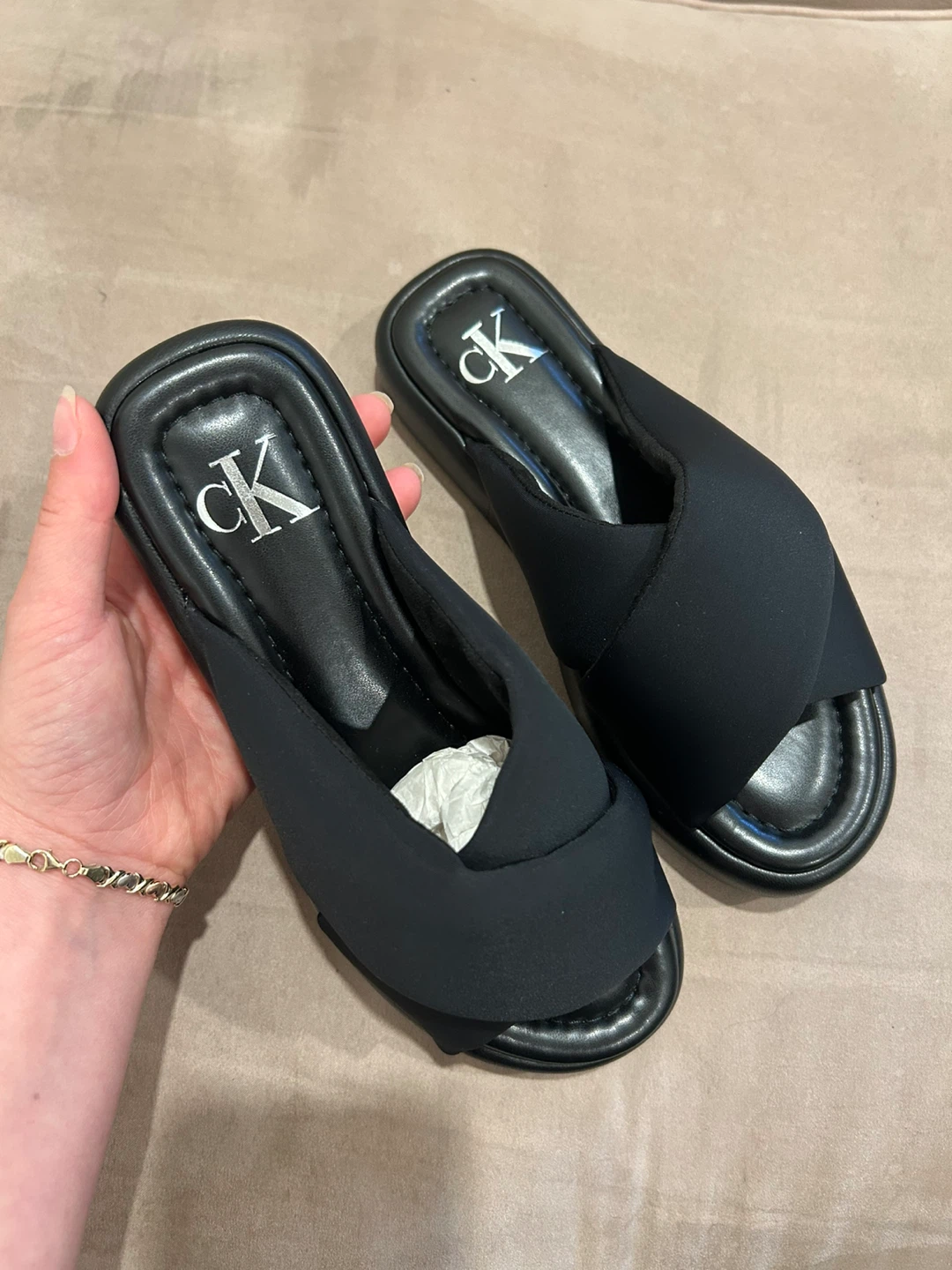Calvin Klein Jeans Black Slide Sandals - photo 3