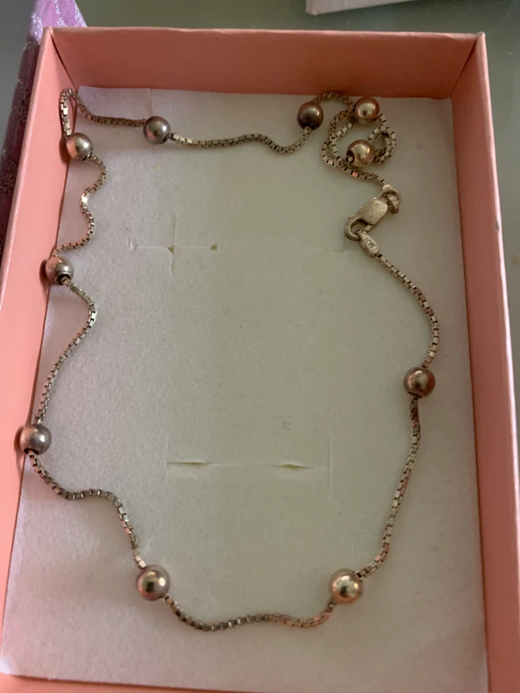 Sterling Silver Beaded Chain Necklace - photo 2