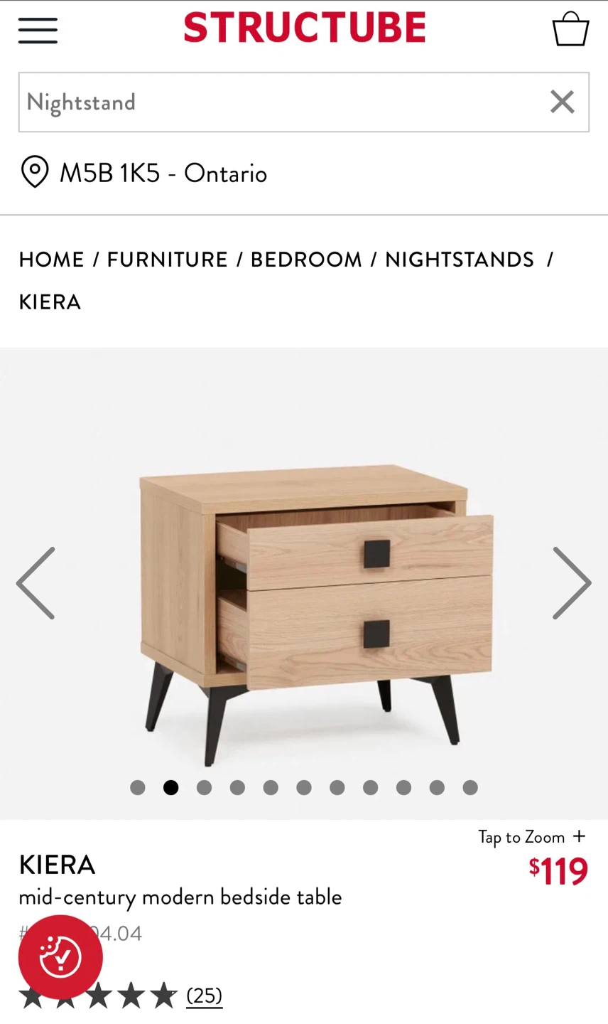Structube KIERA Nightstand – Like New - photo 4