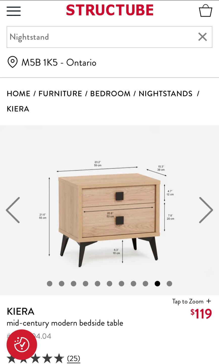 Structube KIERA Nightstand – Like New - photo 5