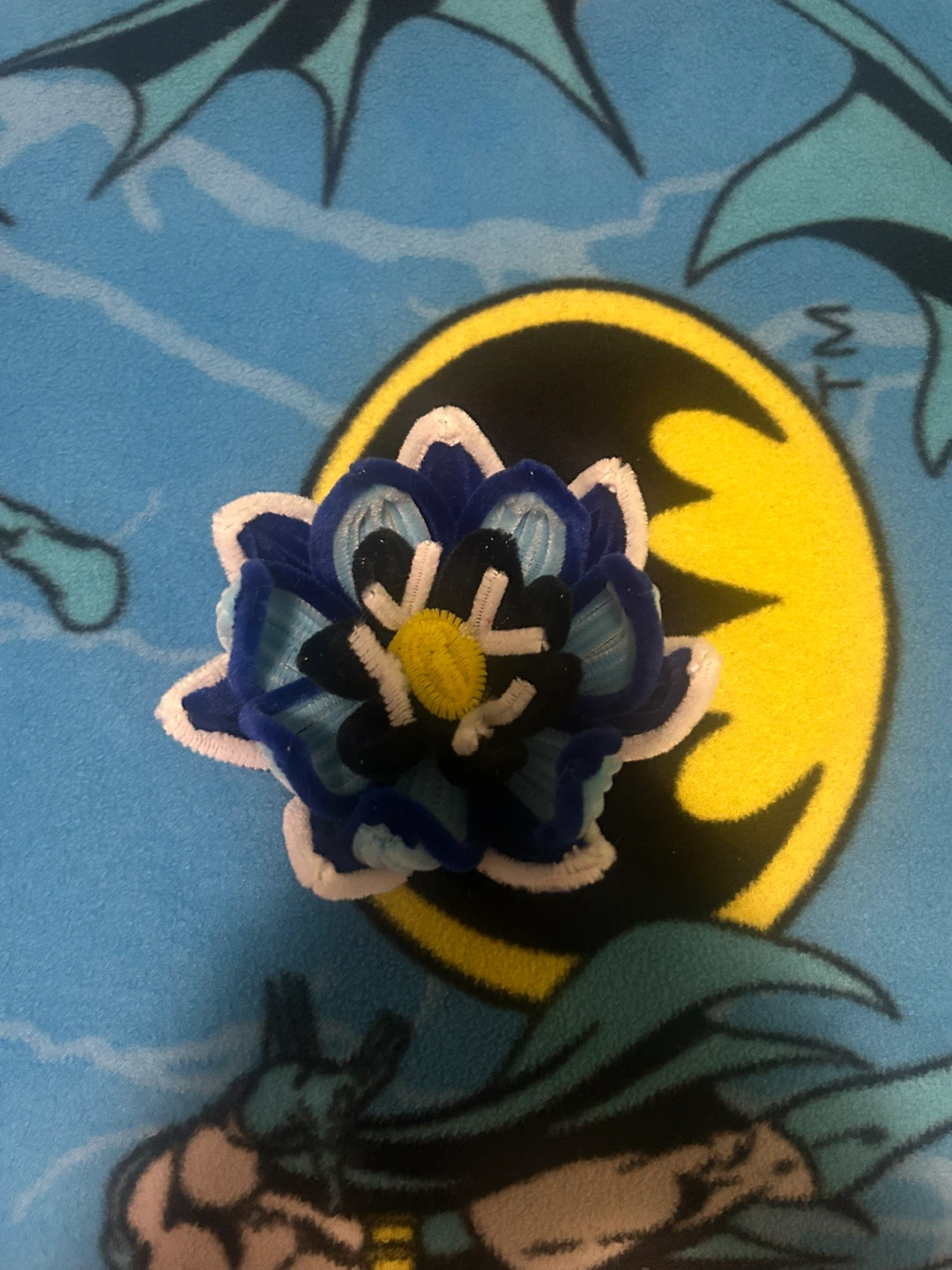 Handmade Blue Pipe Cleaner Flower