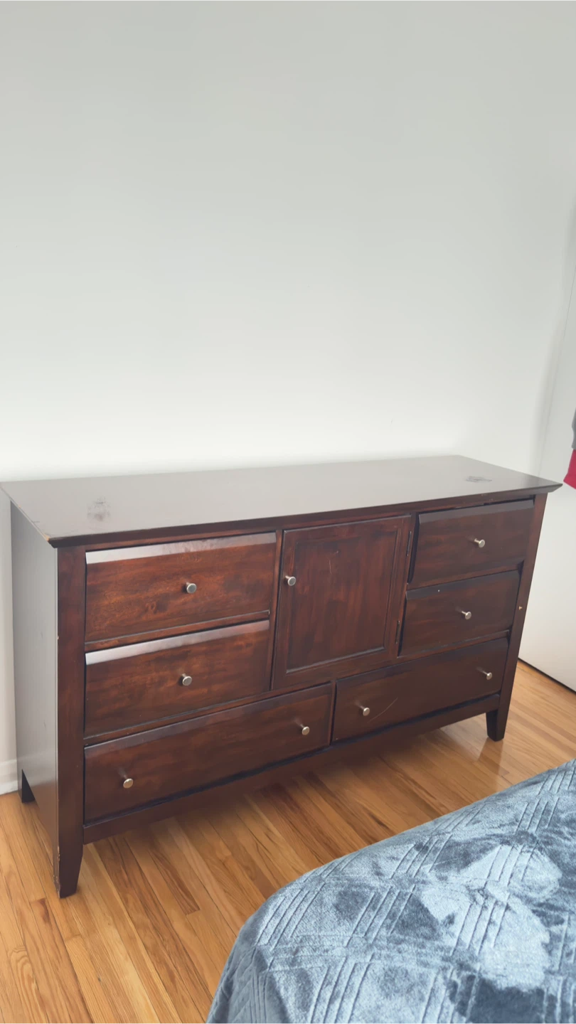 Dark Brown Dresser and Nightstand Set