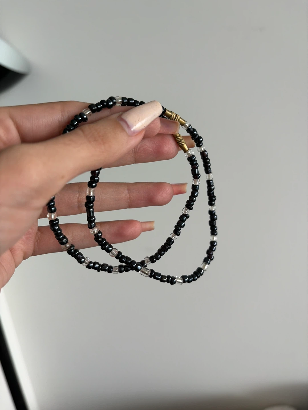 Set of 2 beaded anklets