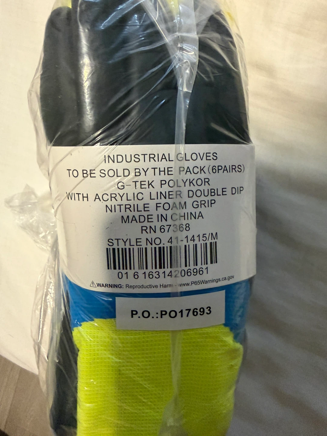 G-TEK POLYKOR Industrial Gloves - Pack of 6 Pairs