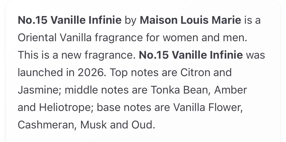 Maison Louis Marie No.15 Vanille Infinie Eau de Parfum Sample - photo 3