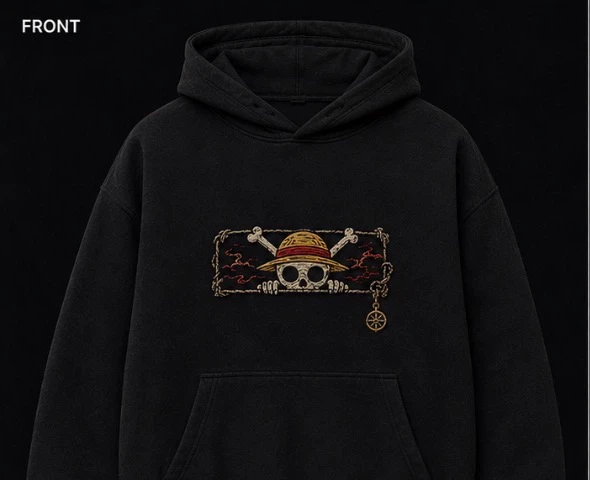 One Piece Embroidered Hoodie