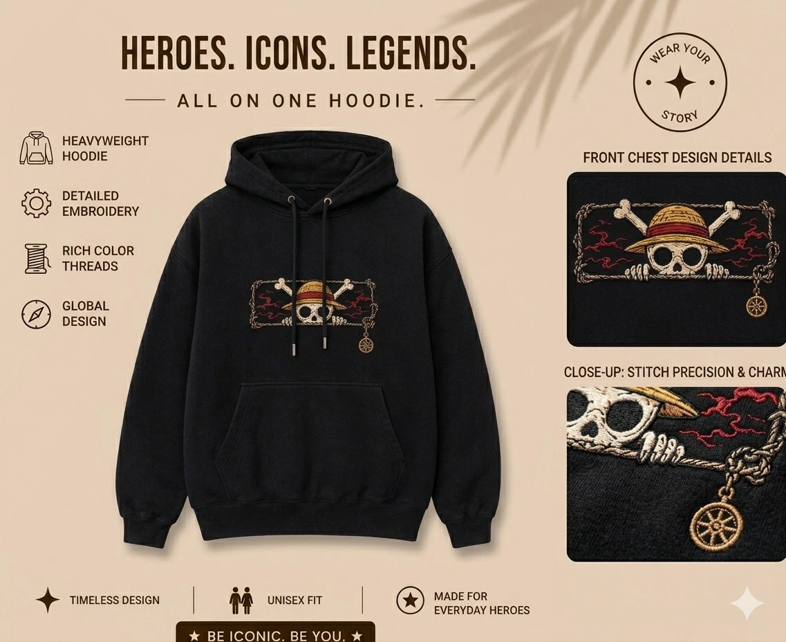 One Piece Embroidered Hoodie - photo 3