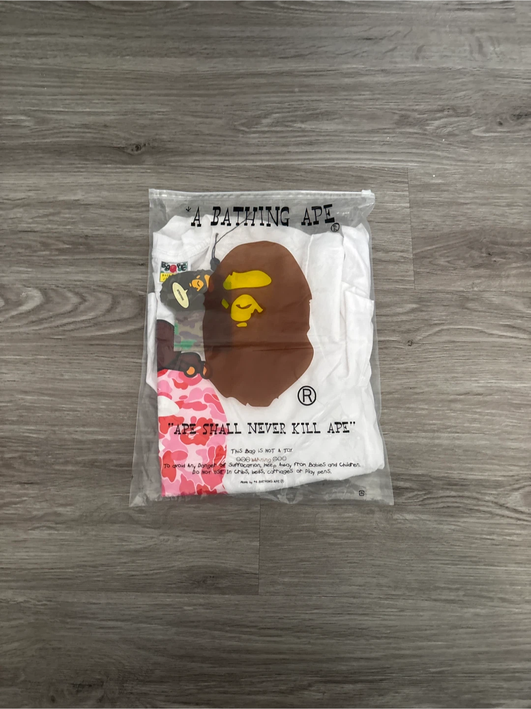 1:1 A Bathing Ape BAPE "Pink Camo Ape Head" Tee - photo 3