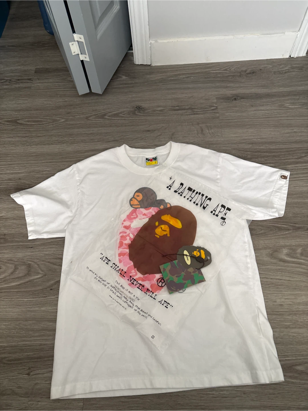1:1 A Bathing Ape BAPE "Pink Camo Ape Head" Tee - photo 5