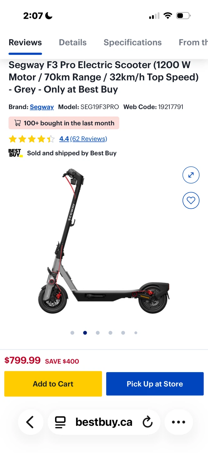 Segway F3 Pro Electric Scooter - Grey