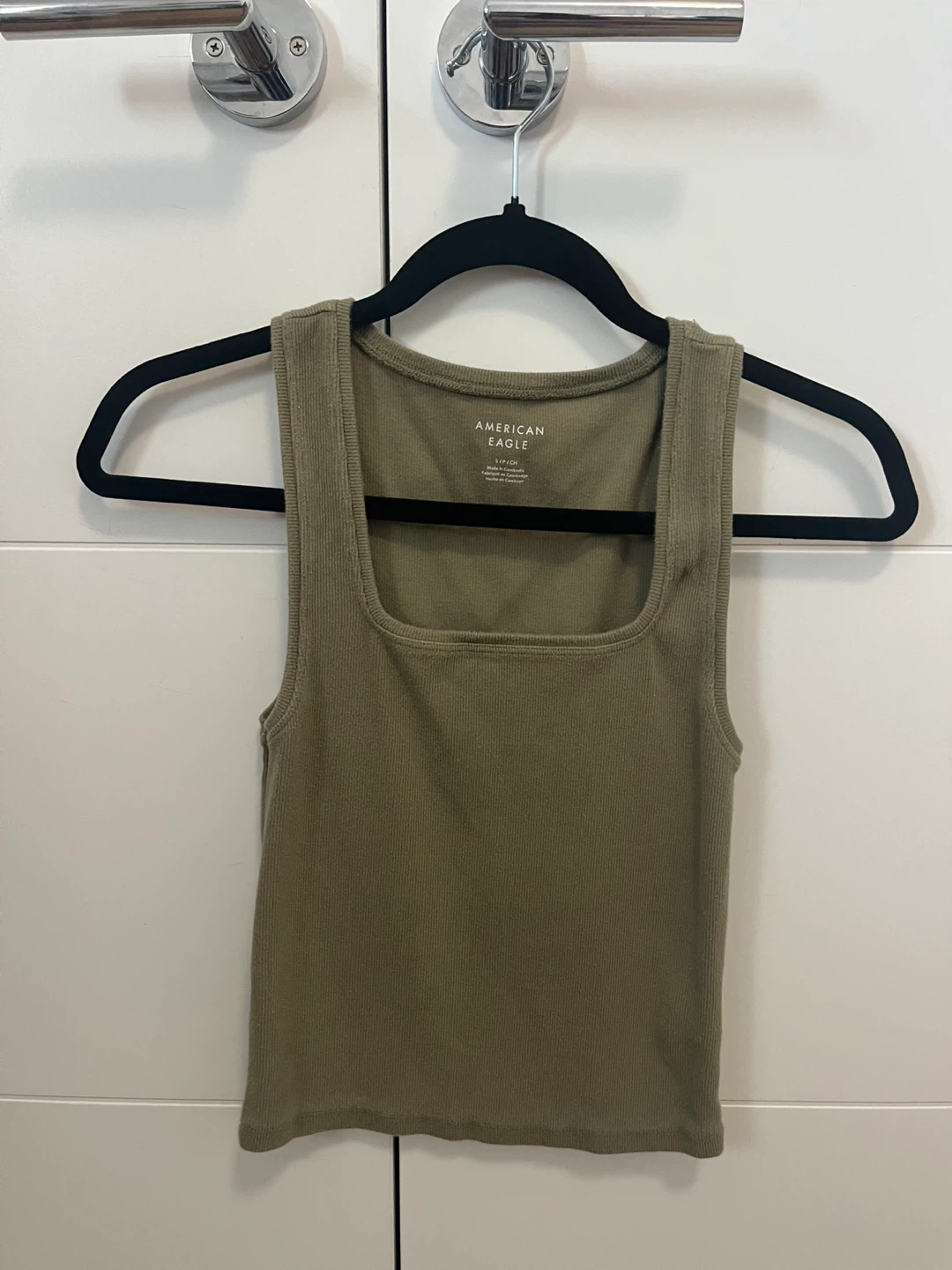 American Eagle Ribbed Tank Top - Olive Green