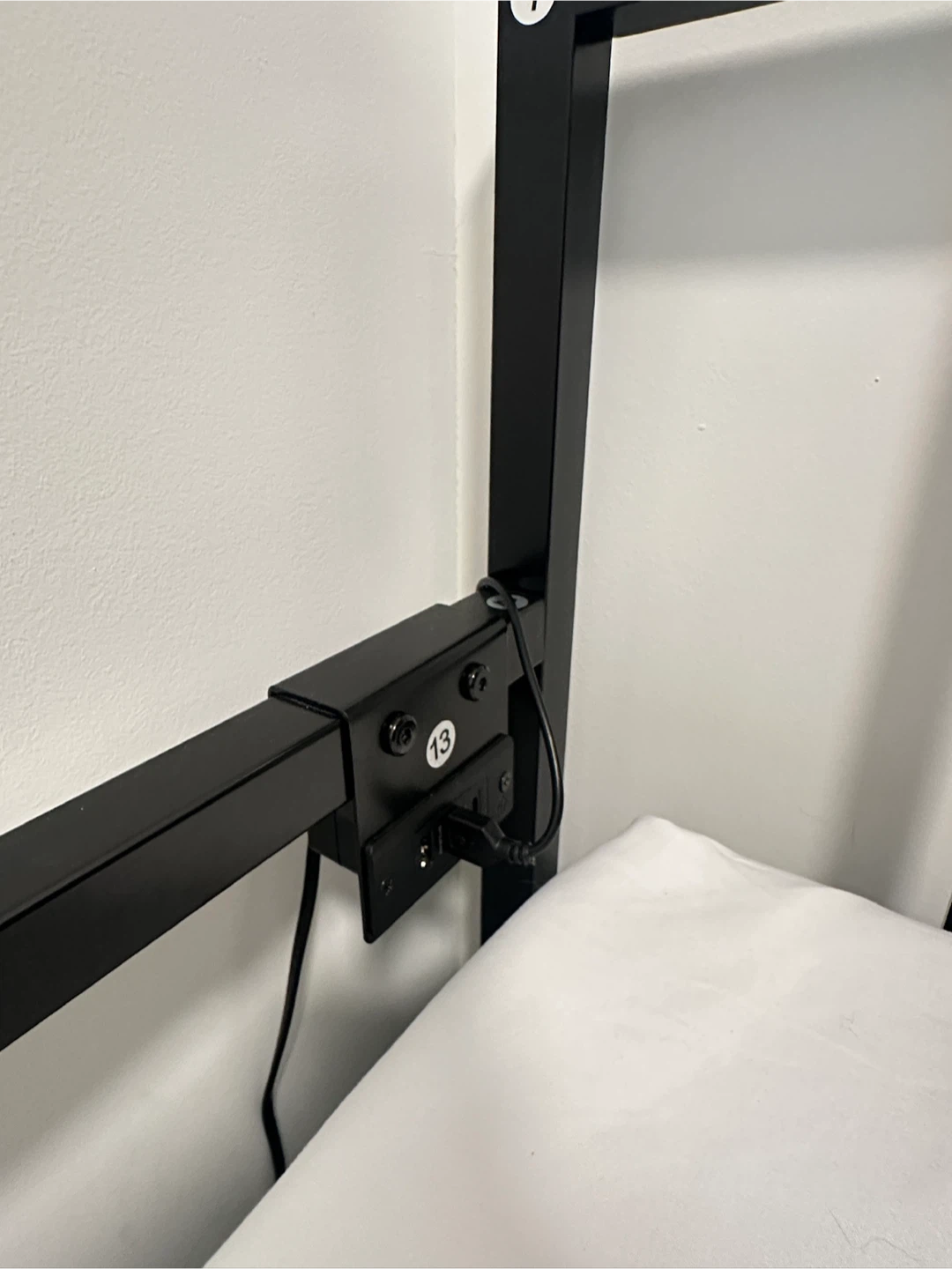 Black Metal Bed Frame with USB Ports - photo 2