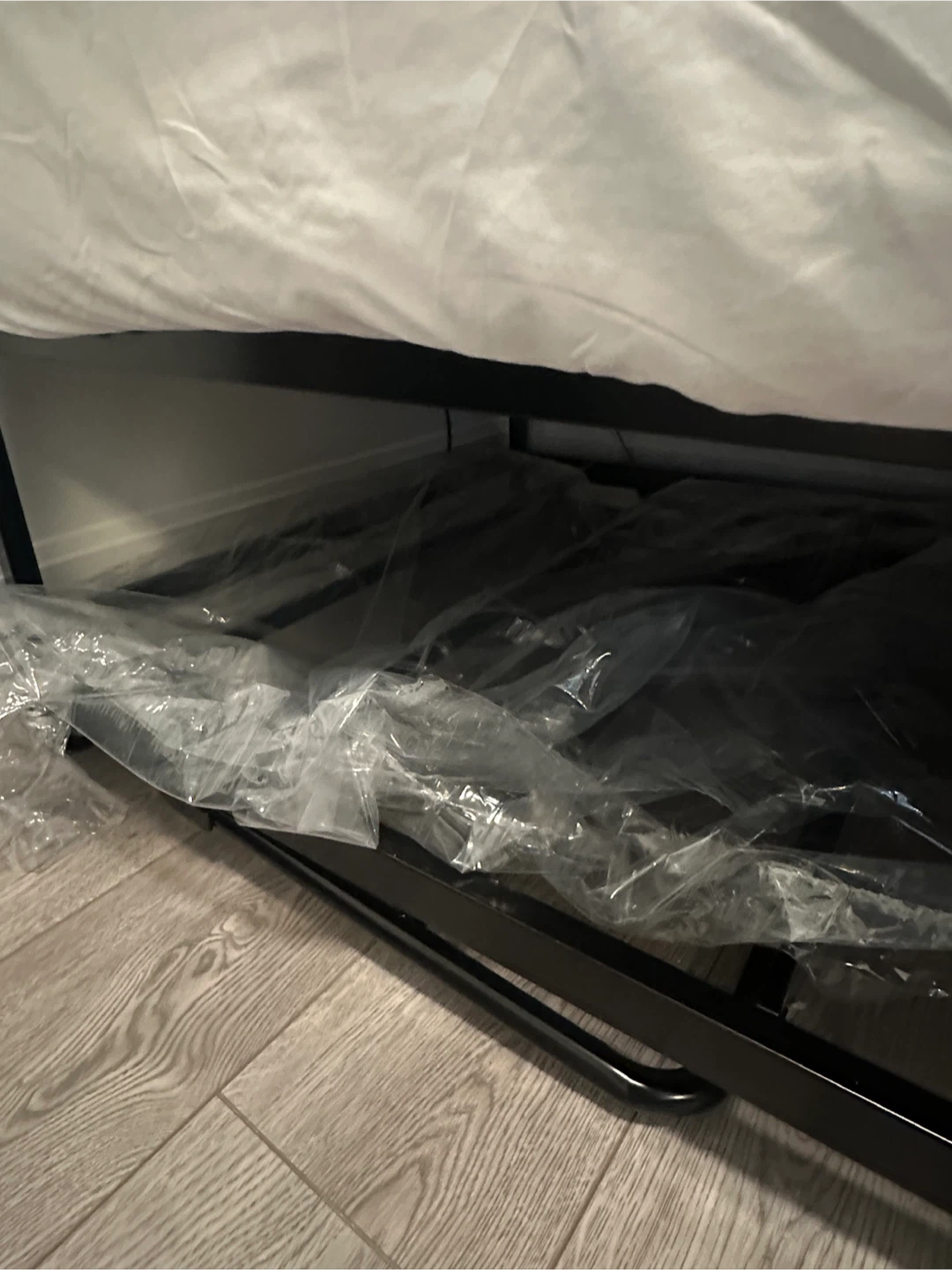 Black Metal Bed Frame with USB Ports - photo 3