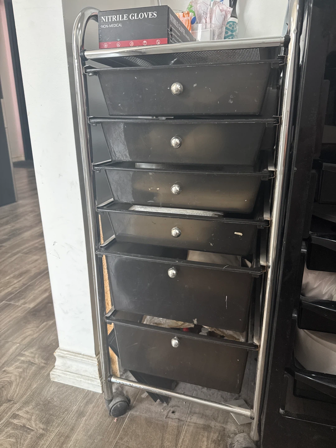 Black 7-Drawer Rolling Storage Cart