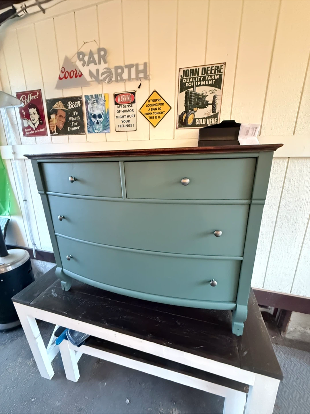 Beautifully Refinished Mid-Century Sage Green Dresser - photo 2