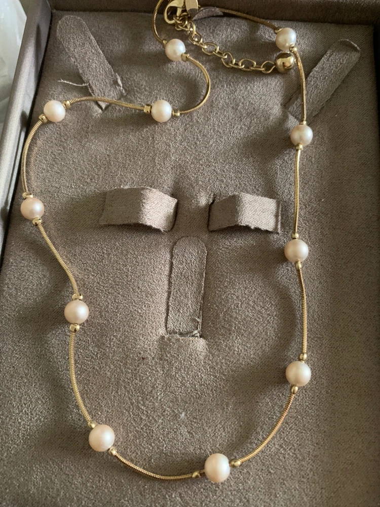 Monet Pearl and Gold-Tone Necklace